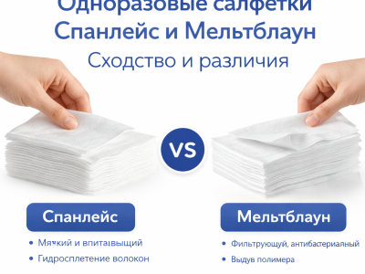 Одноразовые салфетки Спанлейс и Мельтблаун: в чем сходство и различие?
